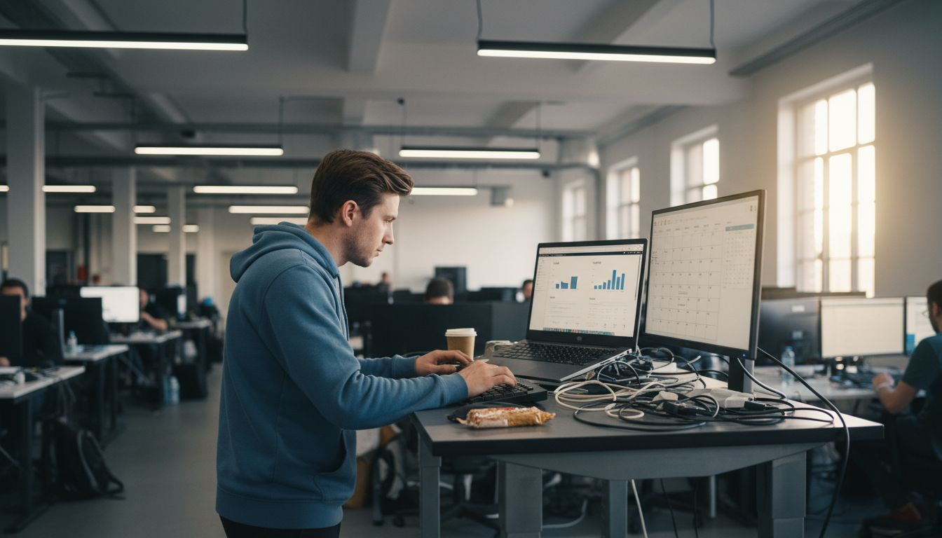 Developer checking Joomla scalability dashboard