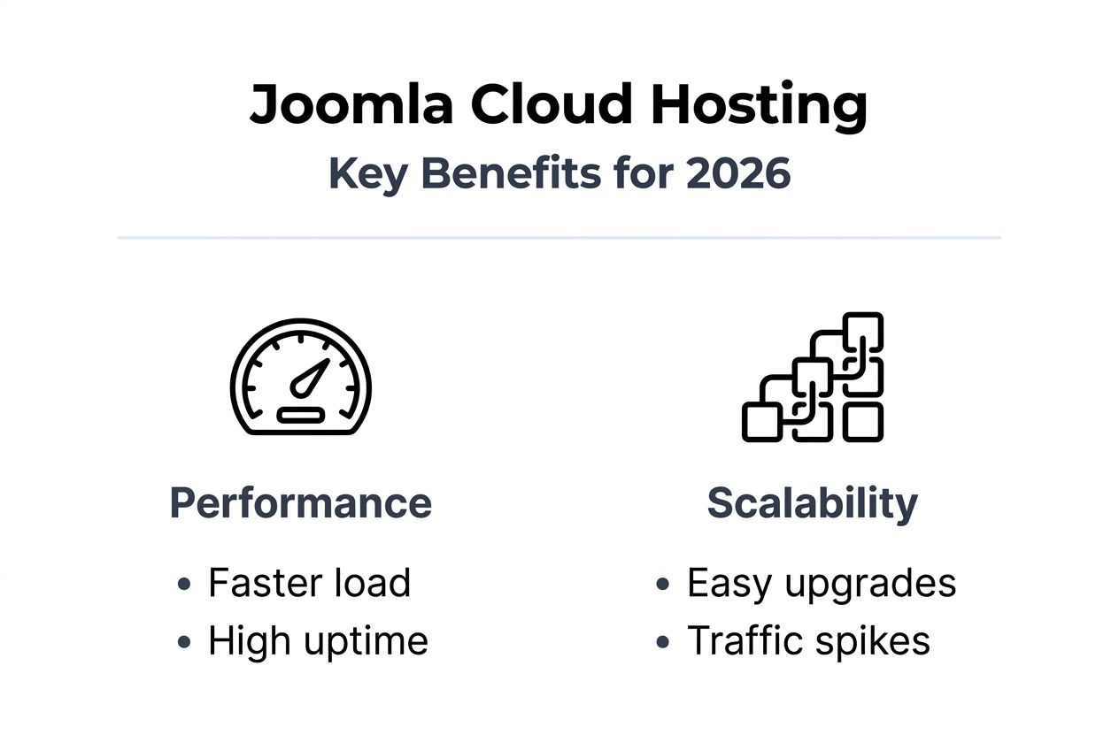 Infographic of Joomla cloud hosting benefits