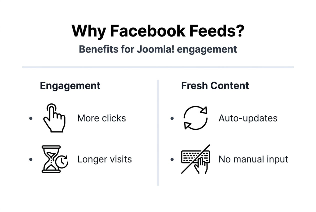 Infographic showing Facebook feeds engagement benefits