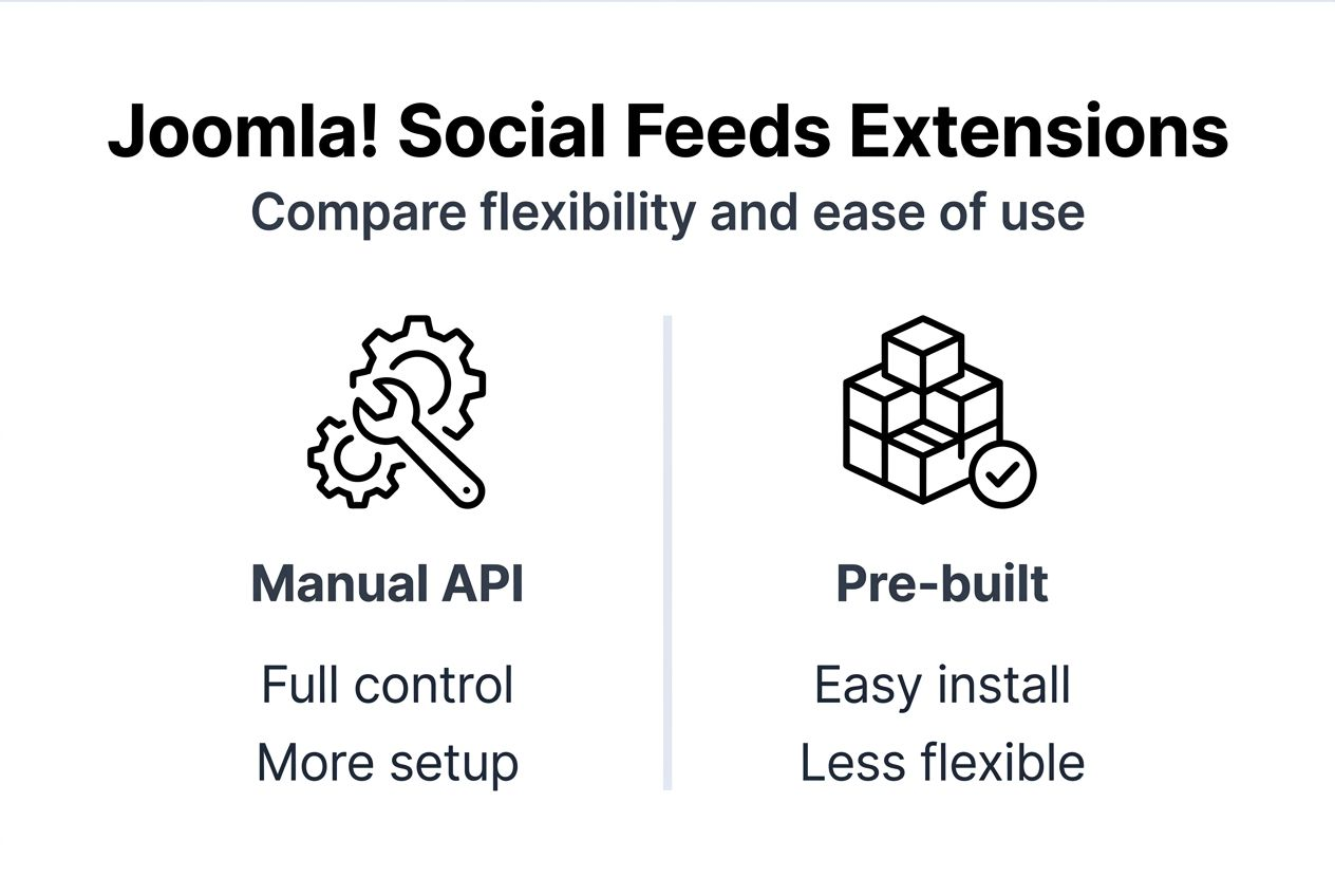 Infographic comparing Joomla extension options