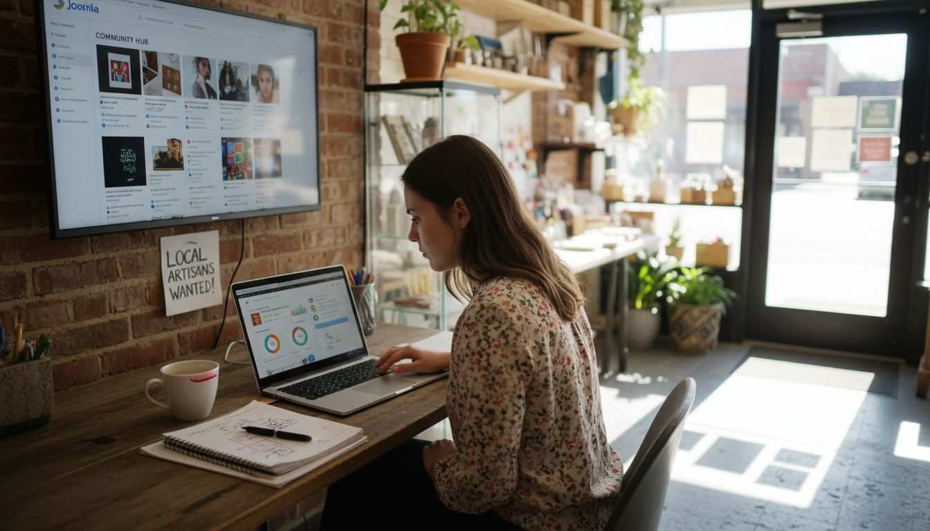 Business owner monitors Joomla social feed