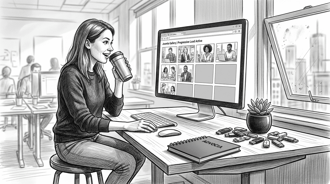 User interacts with Ajax-loading image gallery