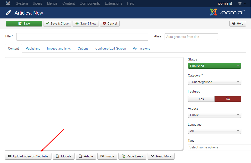 Modules page. Live chat for Joomla.